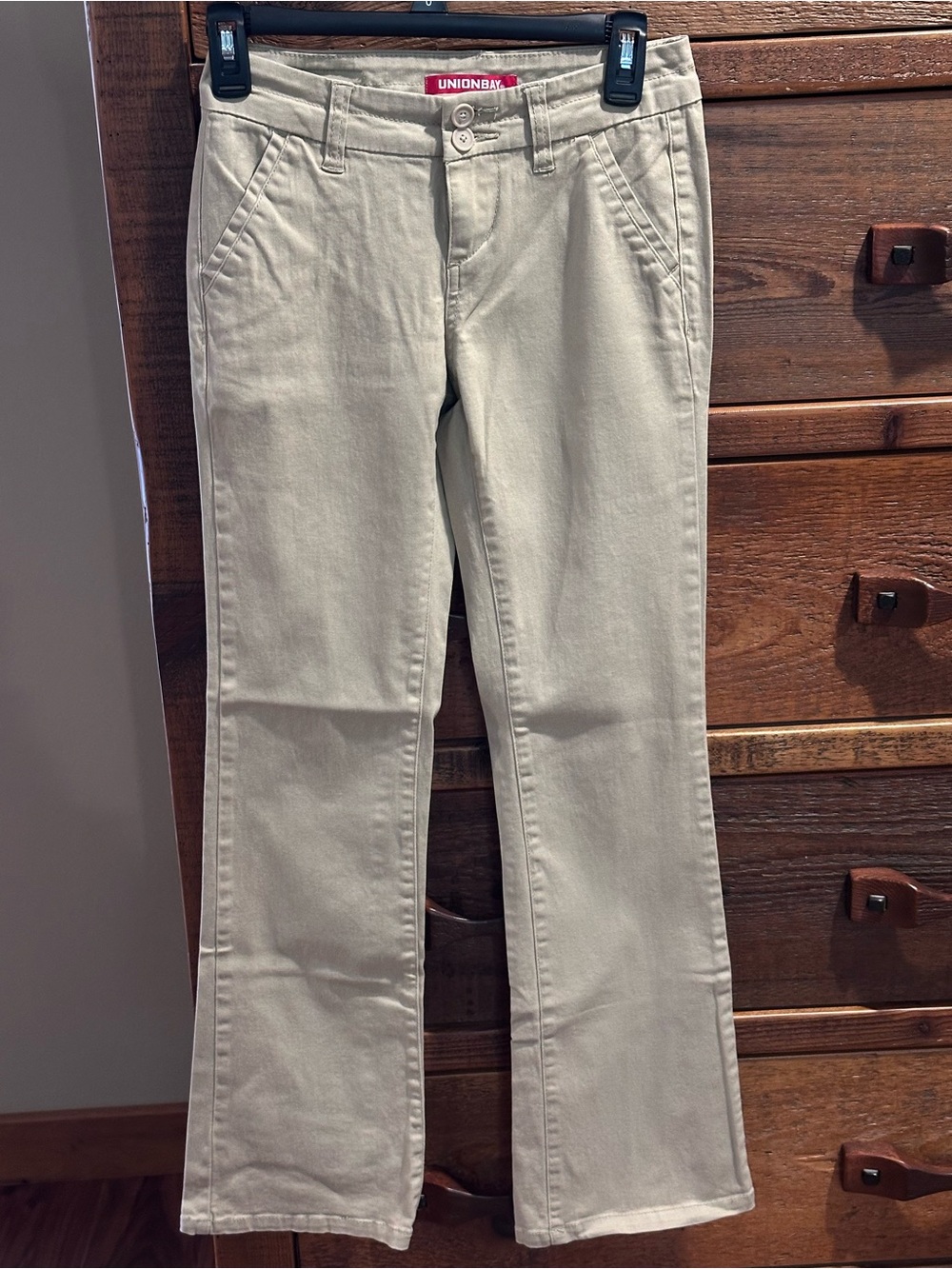 UNIONBAY Women's Khaki Flare Wide-Leg Jeans